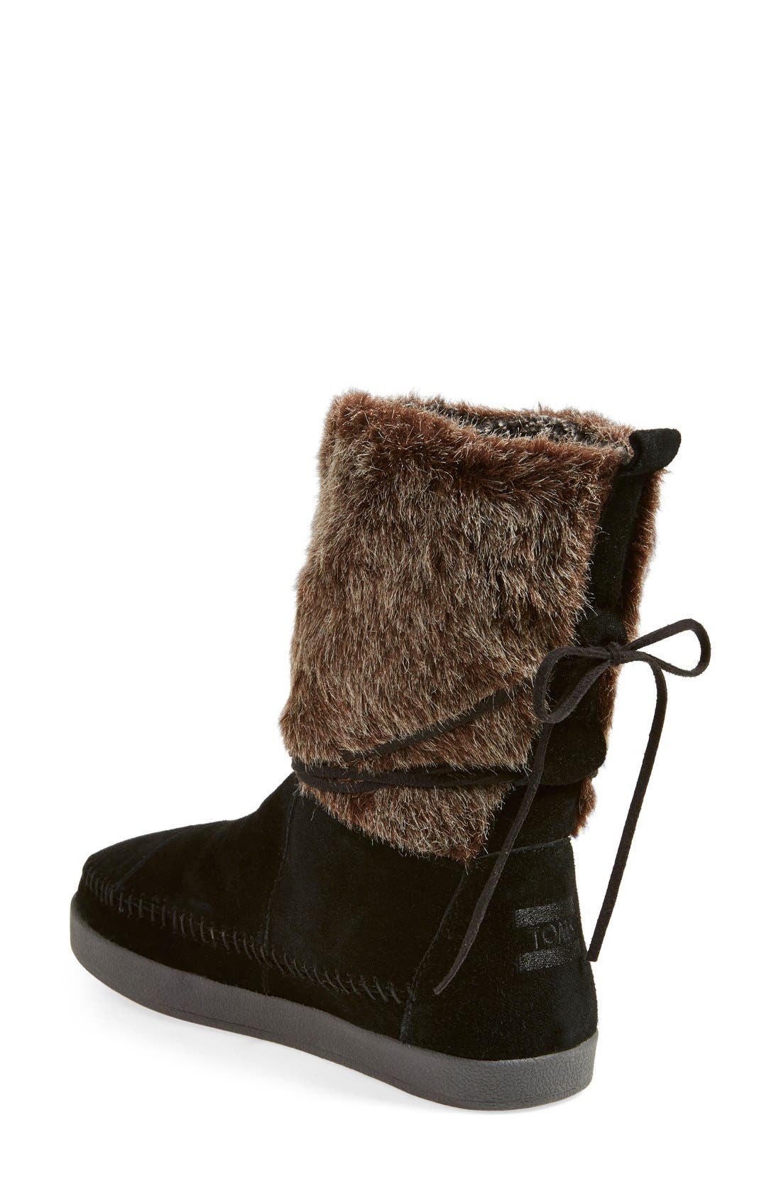 'Nepal' Faux Fur Boot, Alternate, color, BLACK
