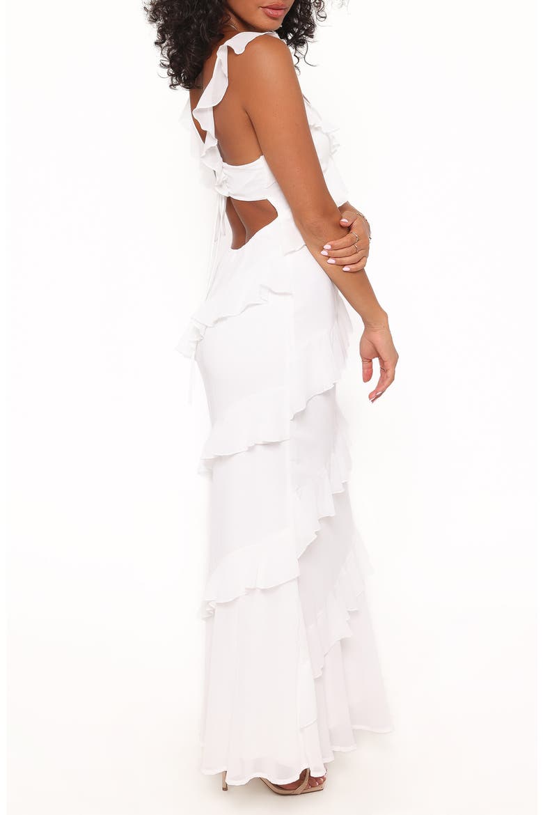 Virginia Ruffle Maxi Dress, Alternate, color, WHITE