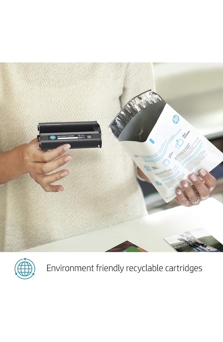 HP Photo Paper and Cartridges Compatible with Sprocket Studio Printers, Alternate, color, White