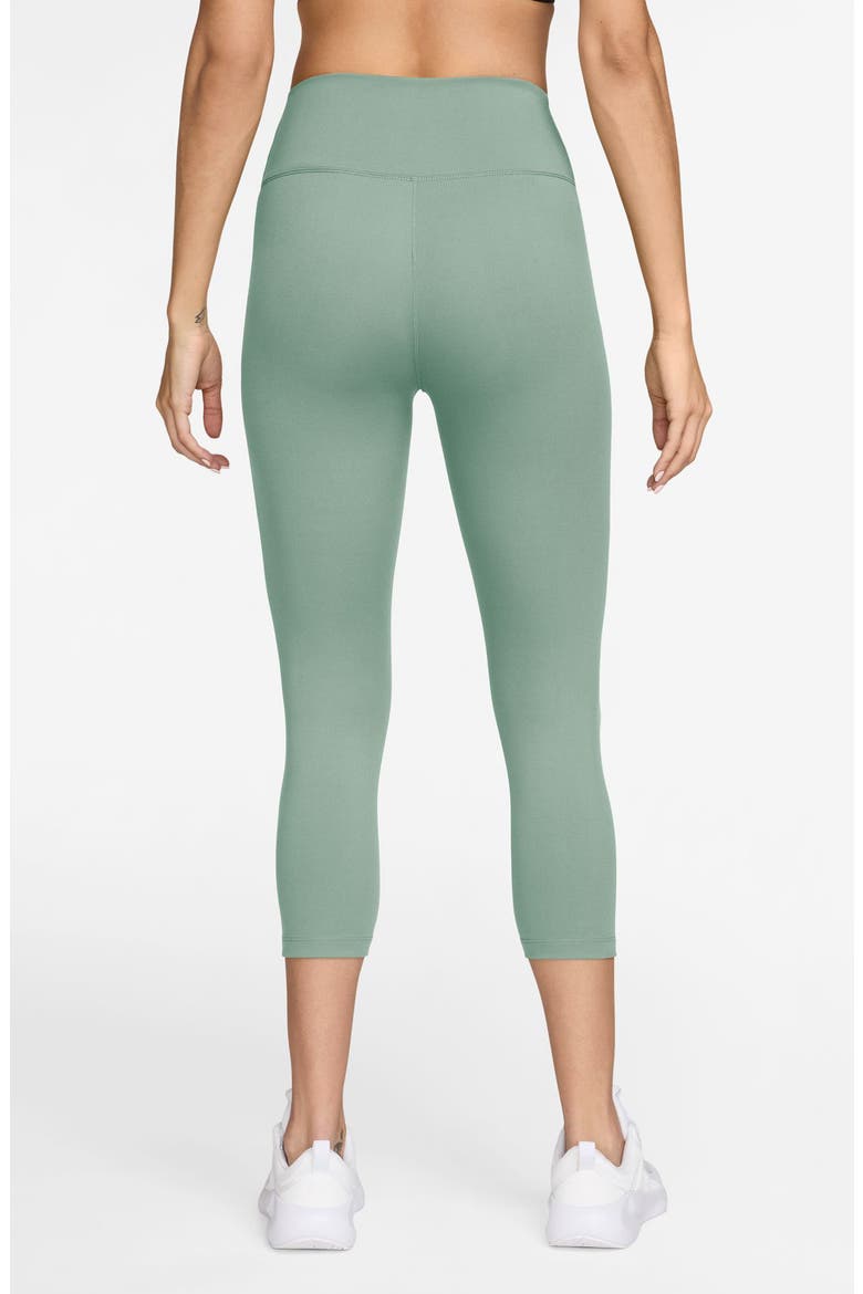 Dri-FIT One High Waist Crop Leggings, Alternate, color, STEAM/WHITE