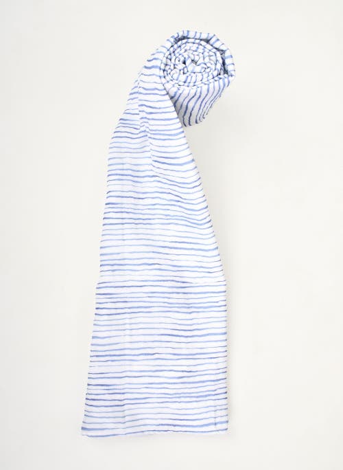 Timo & Violet Wave Stripe Shawl Blanket In White