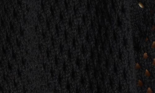 Nz Active By Nic+zoe Open Stitch Zip-up Cardigan In Black Onyx