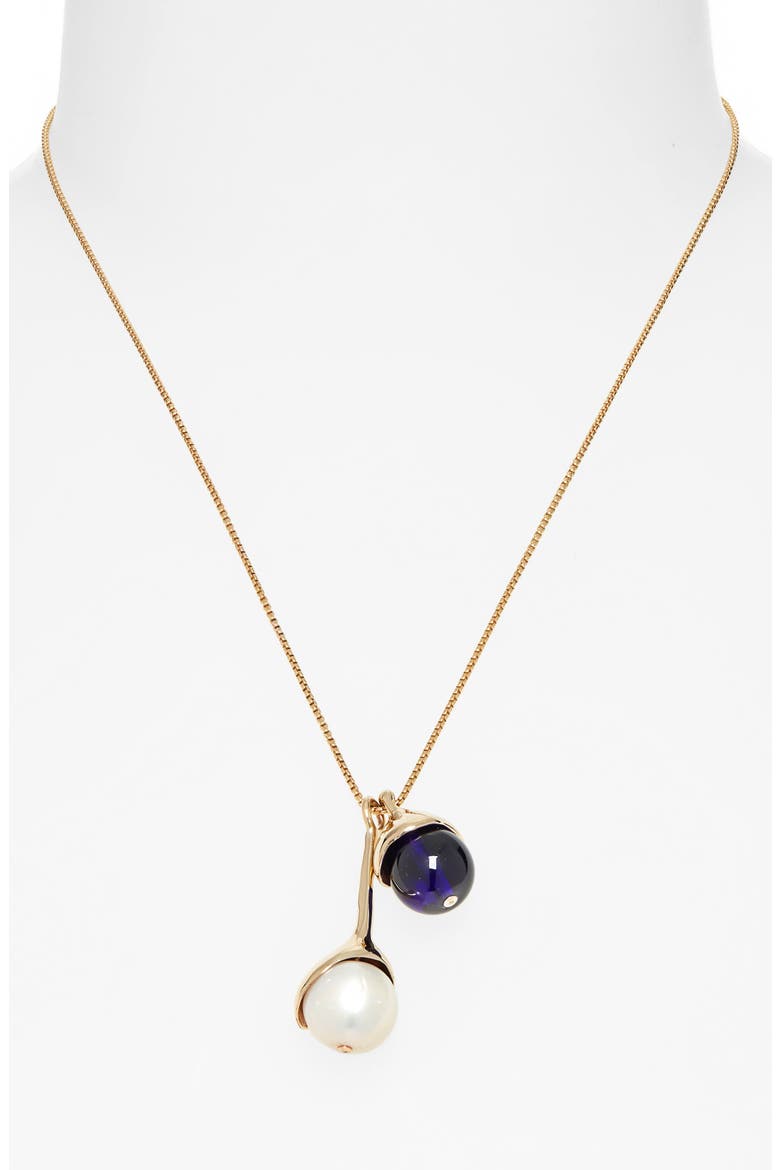Freshwater Pearl Pendant Necklace, Alternate, color, BRONZE