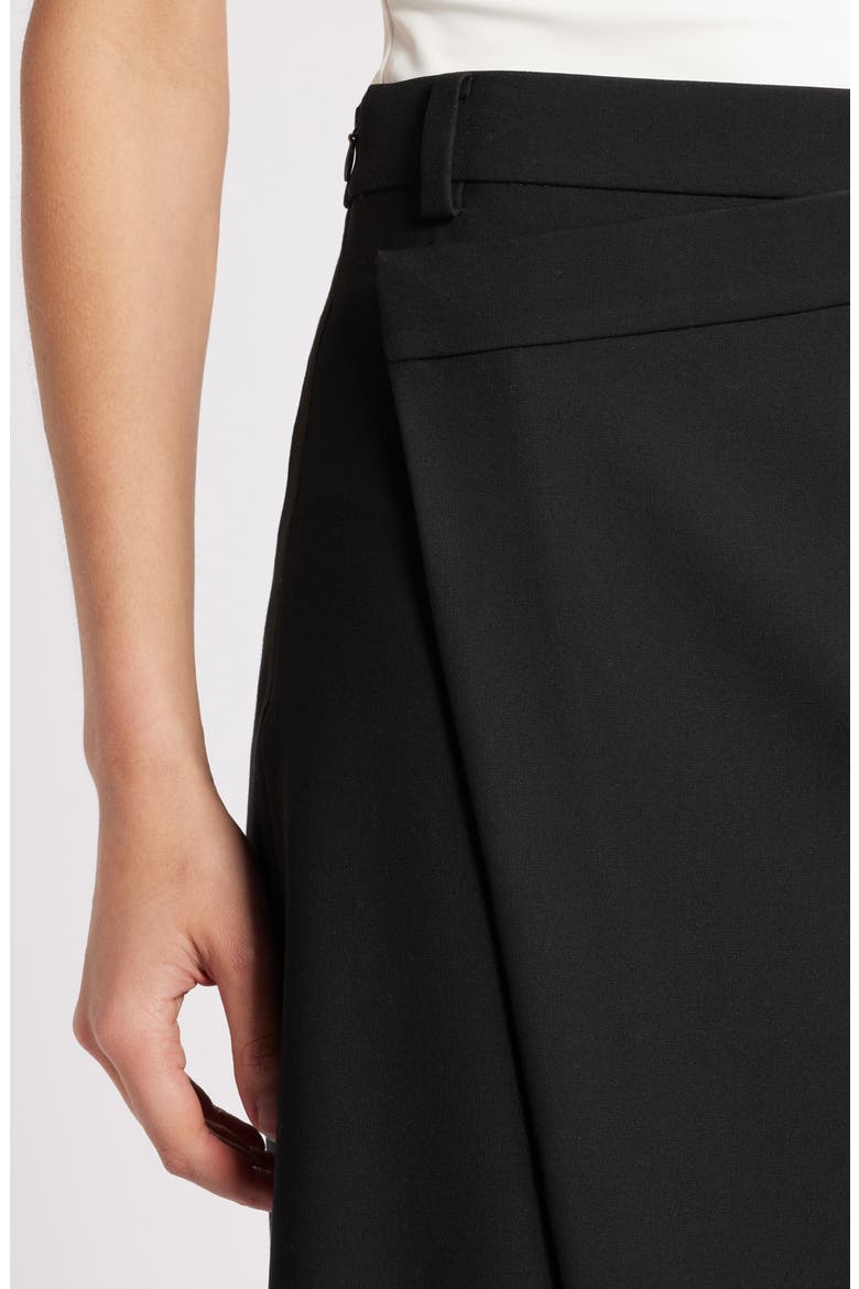 Belmont Asymmetric Midi Skirt, Alternate, color, BLACK