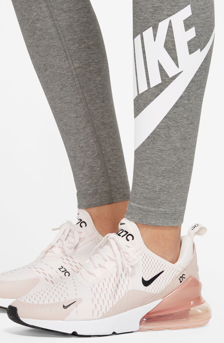 Nike Sportswear Classics High Waist Graphic Leggings, Alternate, color, Dark Grey Heather/ White