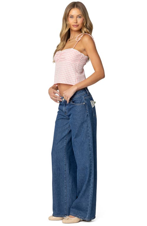 Edikted Billie Gingham Tie Back Camisole
