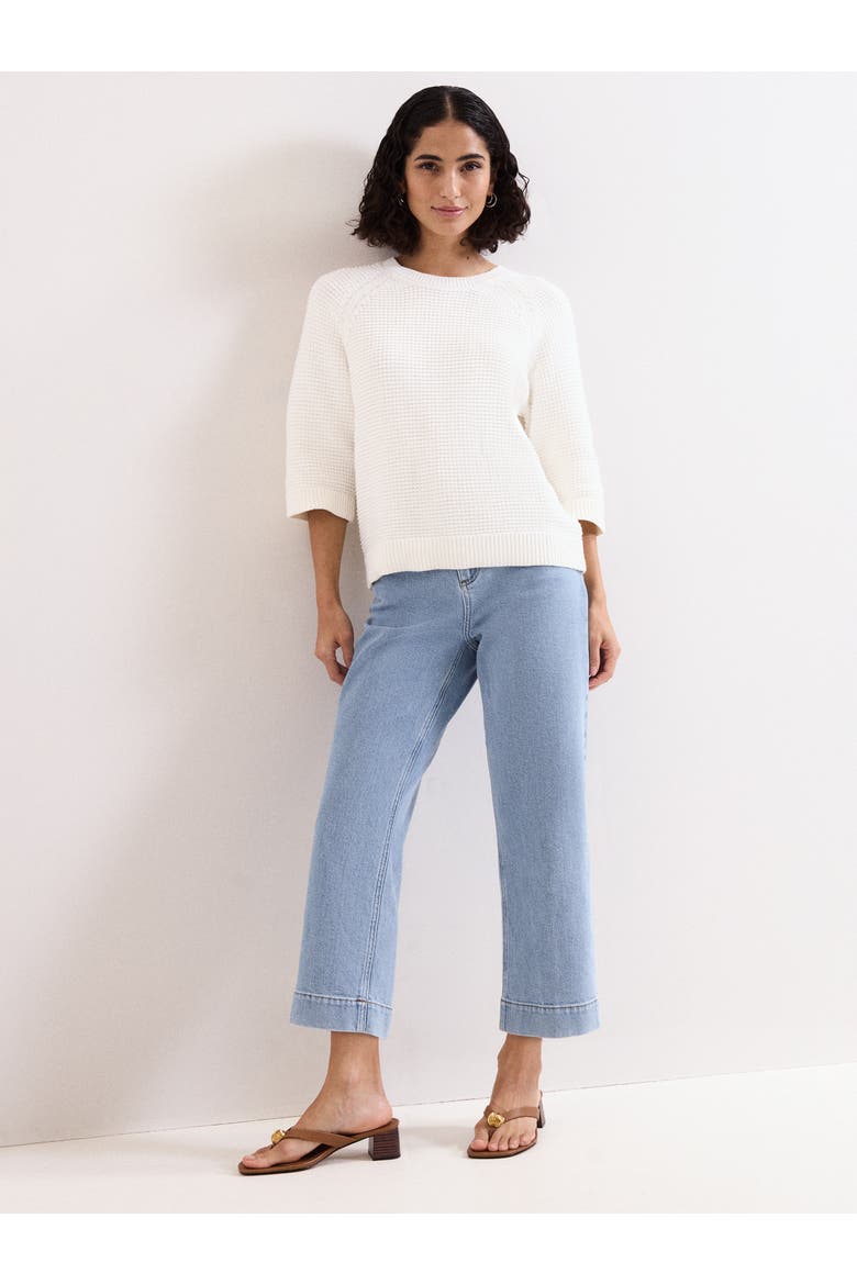 Odette Waffle Knit Sweater, Alternate, color, Ivory