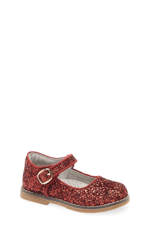 Kids' Natasha Glitter Mary Jane Flat (Baby, Walker & Toddler)
