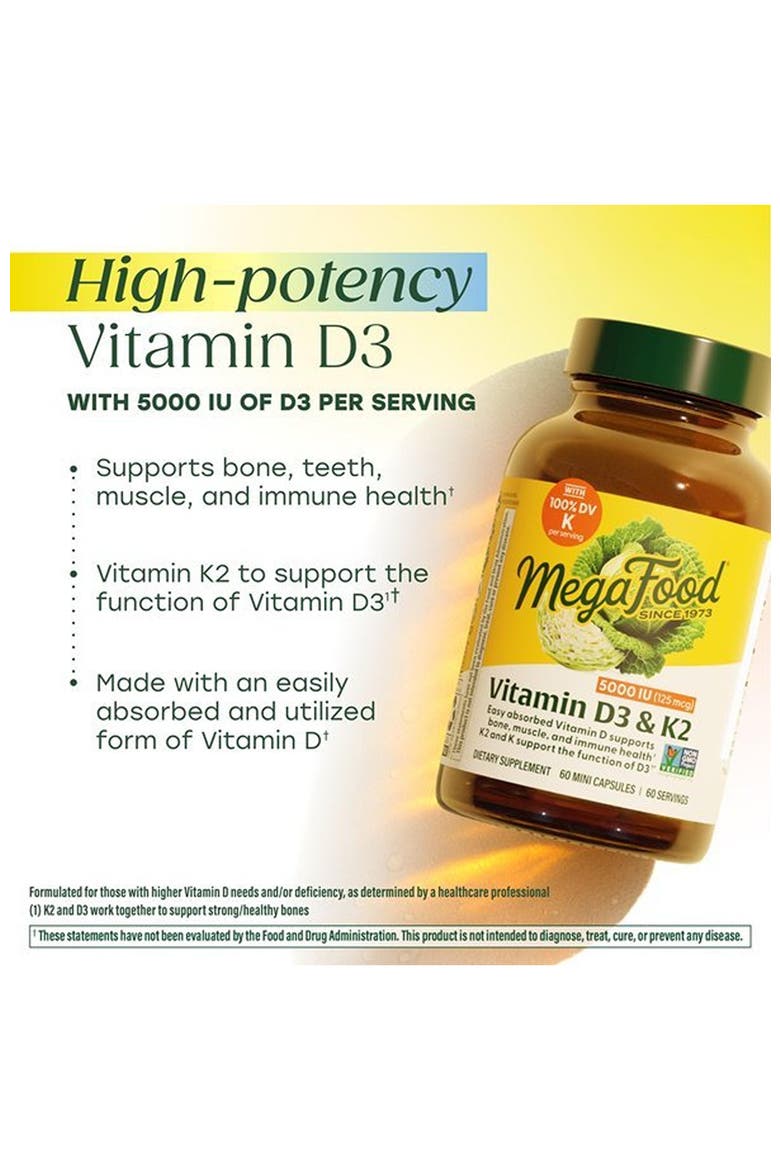 Vitamin D3 & K2 5000 IU (125 mcg), Vegetarian, Gluten Free, Non-GMO, 60 Mini Capsules, Alternate, color, None