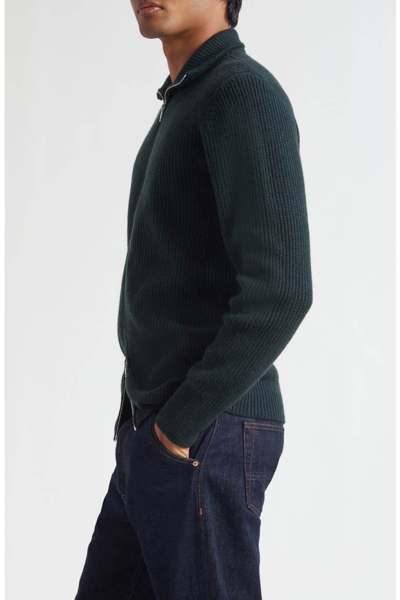 Mallam Recycled Cashmere & Merino Wool Zip Cardigan, Alternate, color, DOUGLAS FIR