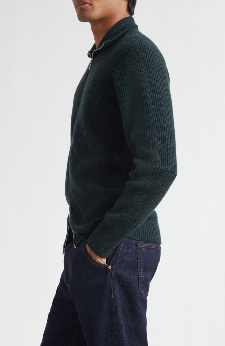 John Smedley Mallam Recycled Cashmere & Merino Wool Zip Cardigan, Alternate, color, Douglas Fir