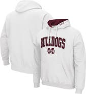 COLOSSEUM Men's Colosseum White Mississippi State Bulldogs Arch & Logo 3.0 Pullover Hoodie
