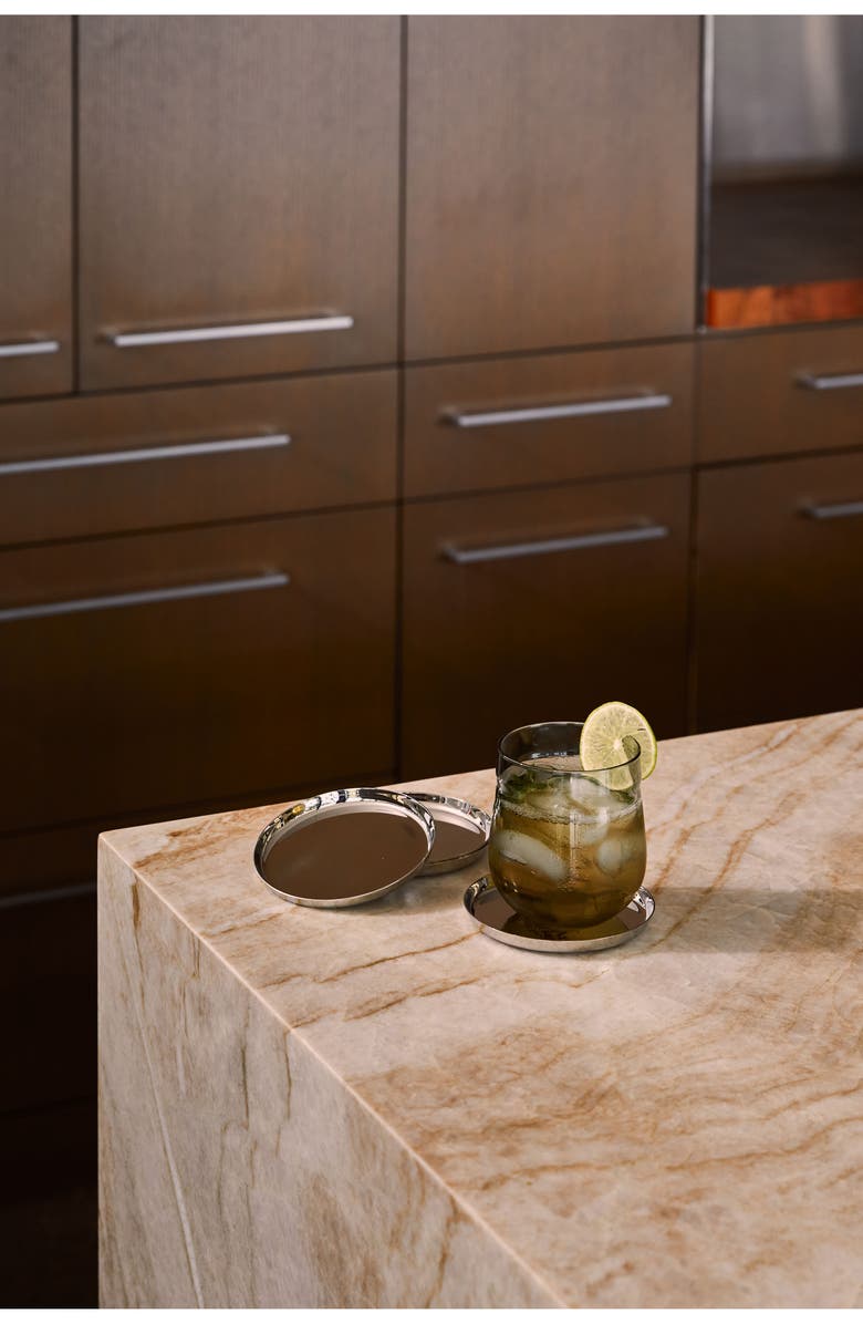 Holcomb Set of 4 Puddle Stainless Steel Coasters, Alternate, color,