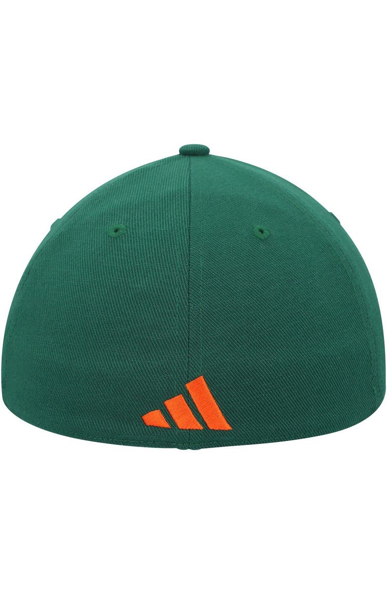 adidas Men's adidas Green Miami Hurricanes Vault Slouch Flex Hat, Alternate, color, 