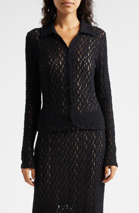 Floral Lace Button-Up Shirt