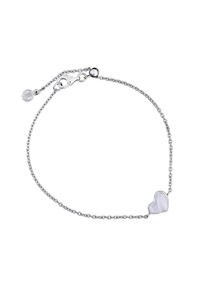 Heart Bracelet Set In Sterling Silver, Main, color, White