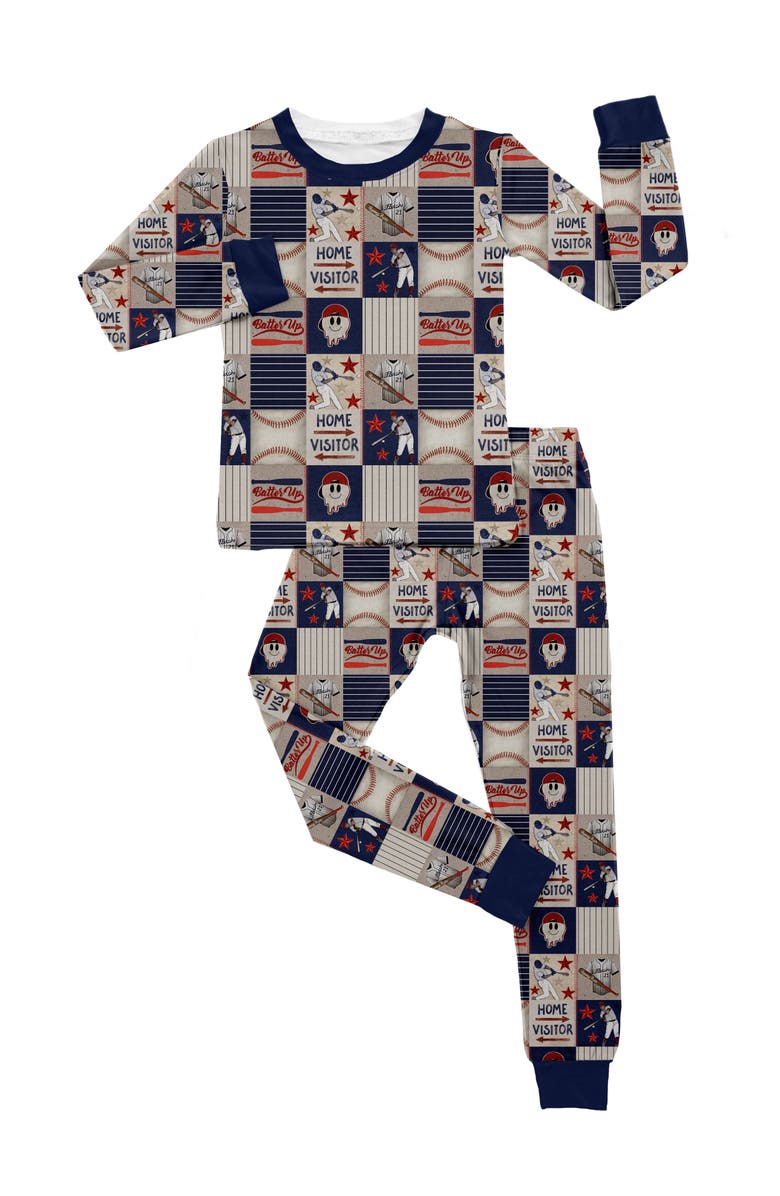 Fletch Field of Dreams 2 Piece Pajama Set, Main, color, Blue/ Cream