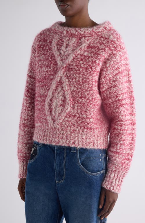 Isabel Marant Dorota Alpaca & Mohair Blend Cable Sweater In Pink