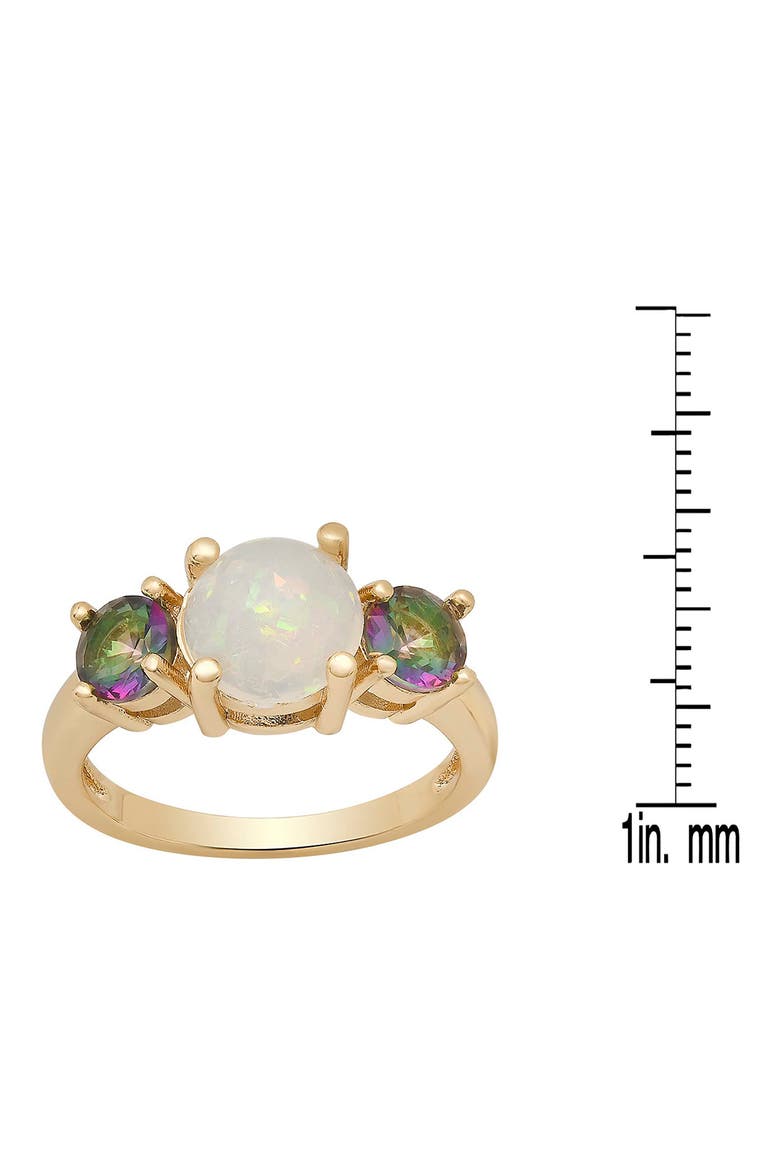 18k Gold Plated Lab Created Opal & Mystic Quartz Ring, Alternate, color, GOLD