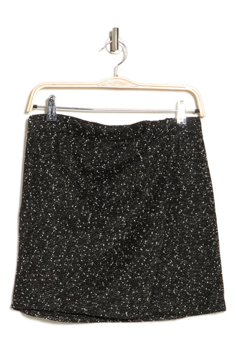 MAX STUDIO Tweed Miniskirt, Alternate, color, Black/ Ivory Slub Netting