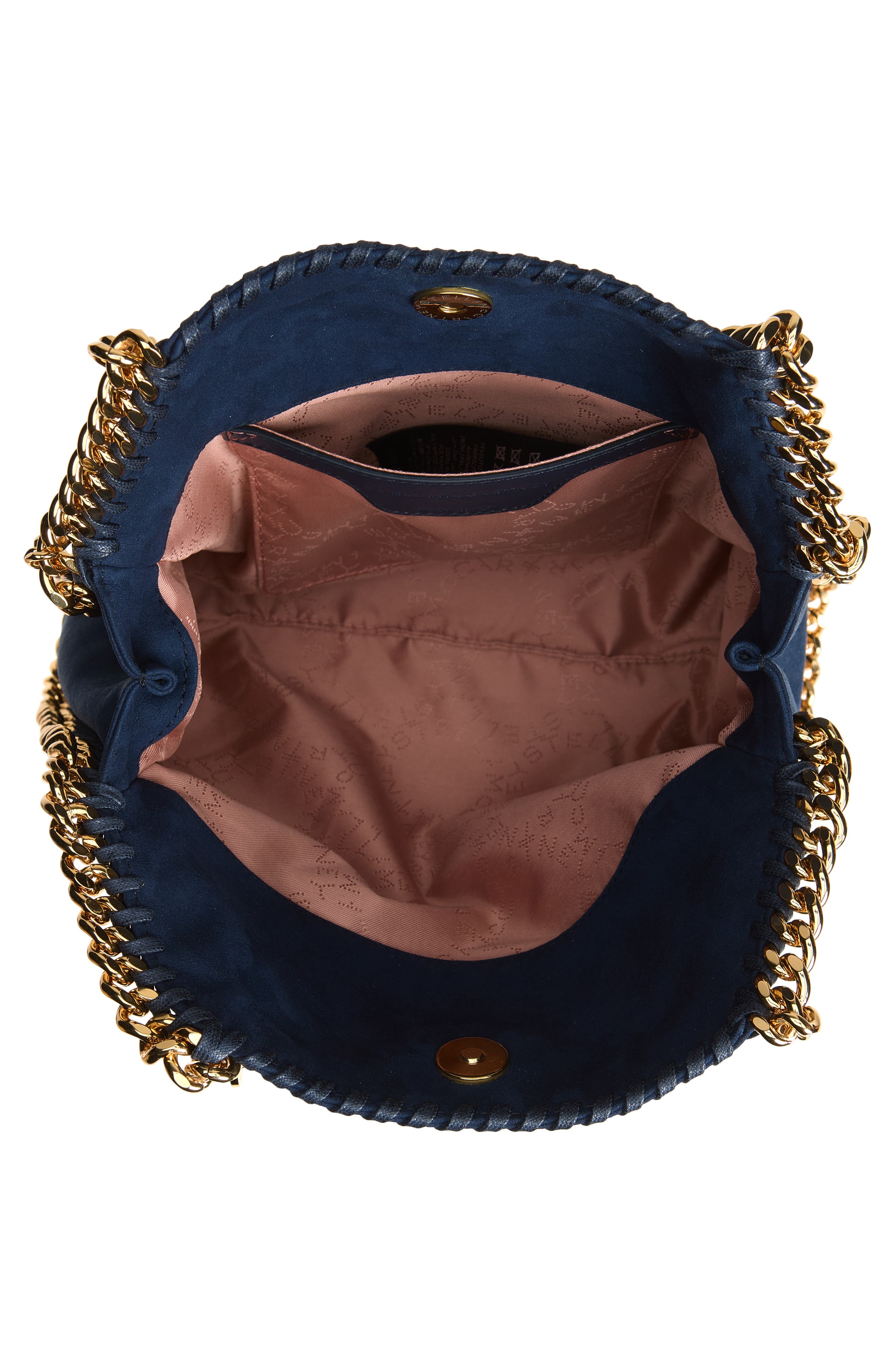 Mini Falabella Faux Suede Crossbody Bag, Alternate, color, NAVY