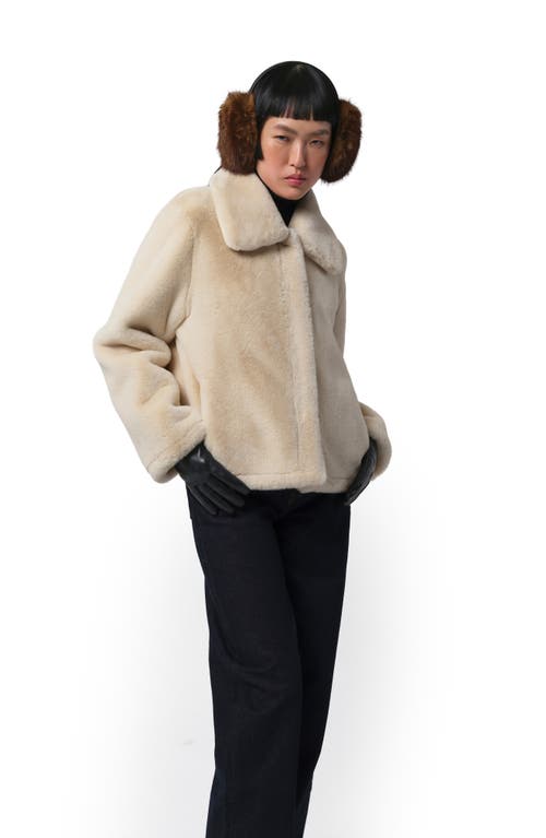 Apparis Elis Faux Fur Short Coat In Neutral