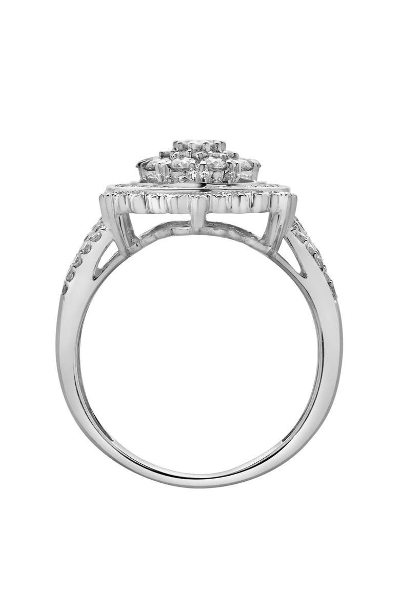 LuvMyJewelry Astrid 14K Gold Round Diamond Studded Cluster Ring - 0.97cts, Alternate, color, 14K White Gold