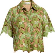 Elie Tahari The Hailey Lace Button-Up Shirt