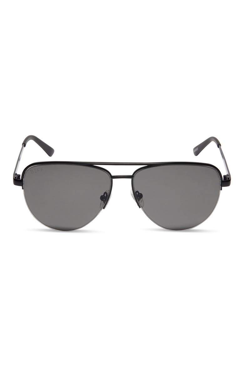 59mm August Aviator Sunglasses, Main, color, MATTE BLACK