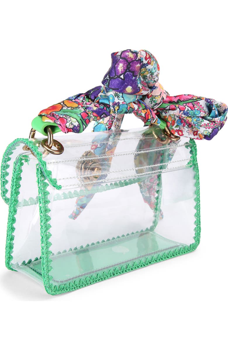 Kurt Geiger London Mini Kensington Vinyl Clear Crossbody Bag, Alternate, color, Green Comb