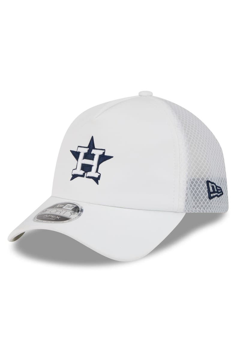 New Era Men's New Era White Houston Astros 2026 Batting Practice Apex 9FORTY Adjustable Trucker Hat, Main, color, White