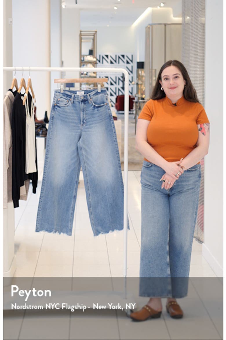 Lana Raw Hem Ankle Wide Leg Jeans video