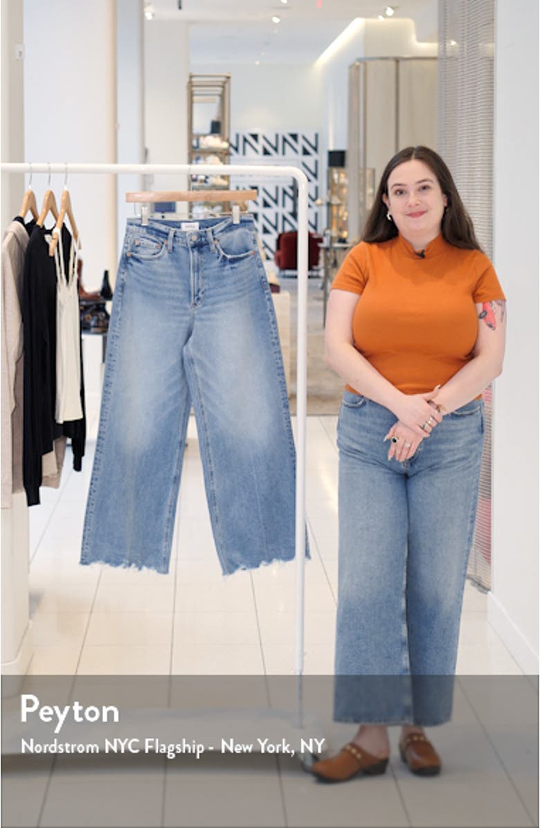 Lana Raw Hem Ankle Wide Leg Jeans, sales video thumbnail