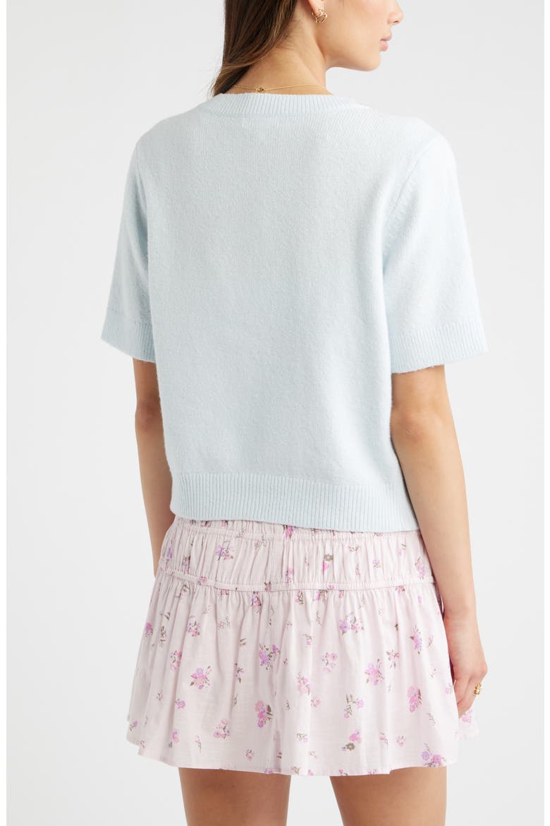 Short Sleeve Cardigan, Alternate, color, BLUE BREEZE