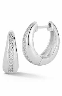 Graduated Cubic Zirconia Hoop Earrings