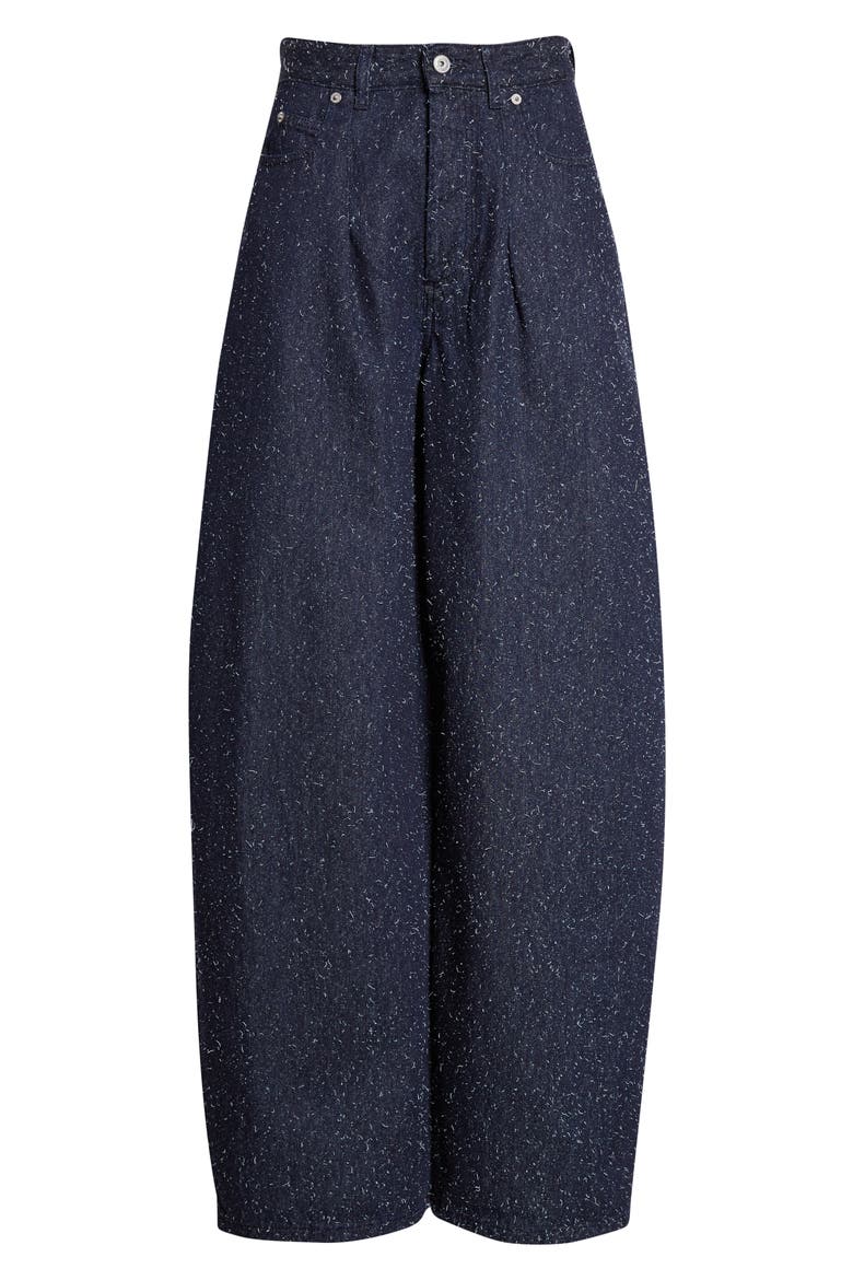 Le de Nimes Ovalo High Waist Barrel Leg Jeans, Alternate, color, NAVY