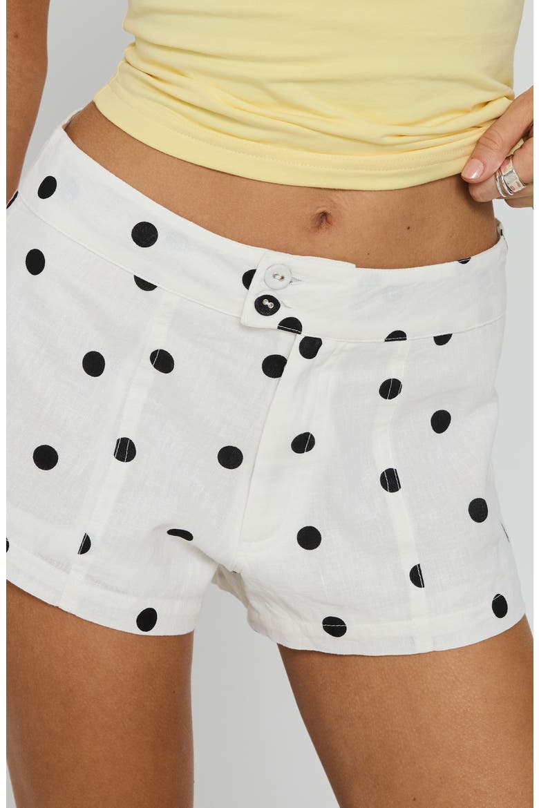 Appreciation Polka Dot Organic Cotton Blend Shorts, Alternate, color, WHITE POLKA