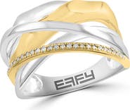 EFFY Two-Tone Diamond Crisscross Ring - 0.11ct.