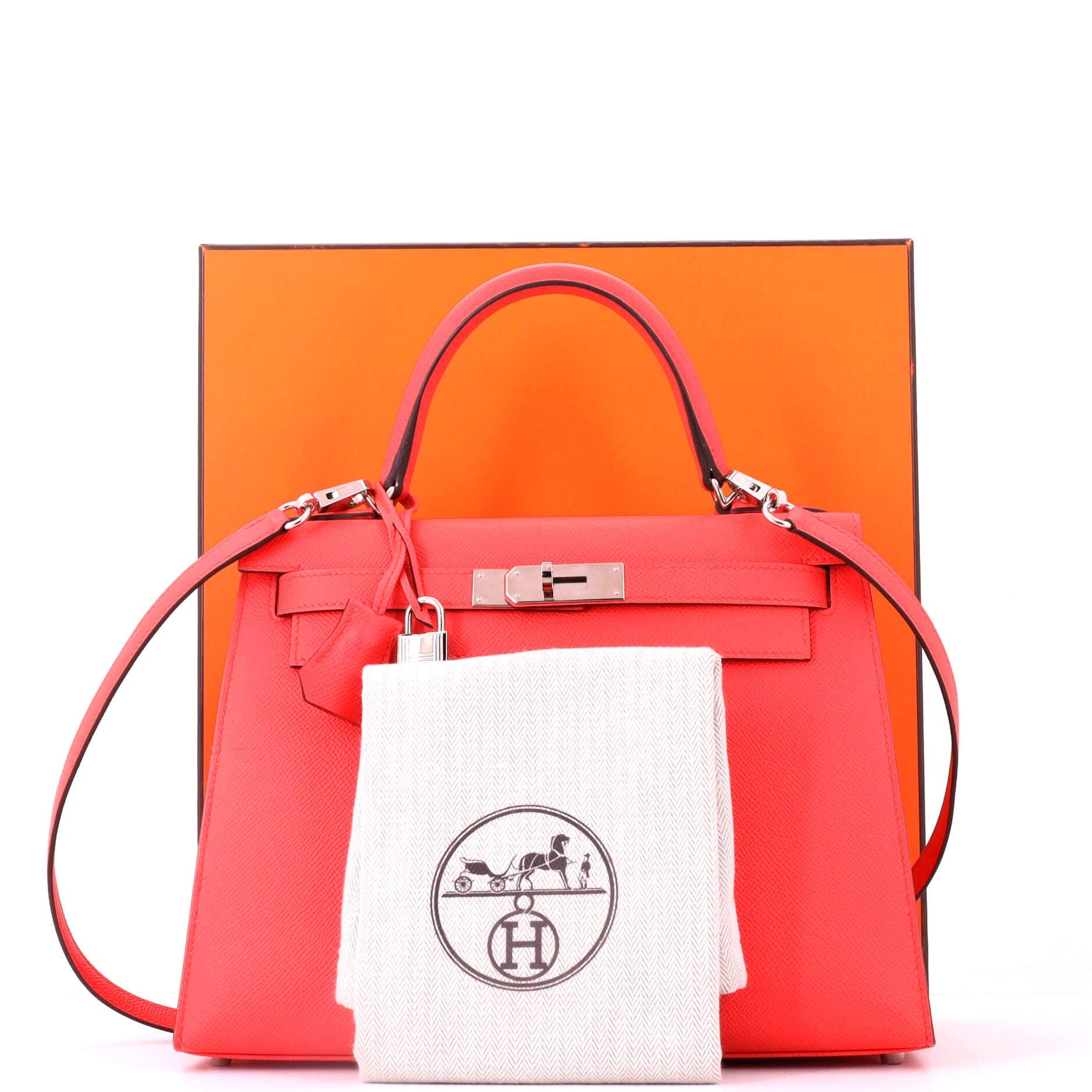 Pre-Owned Hermes Kelly Handbag Pink Epsom with Palladium Hardware 28, Alternate, color, Rose Texas