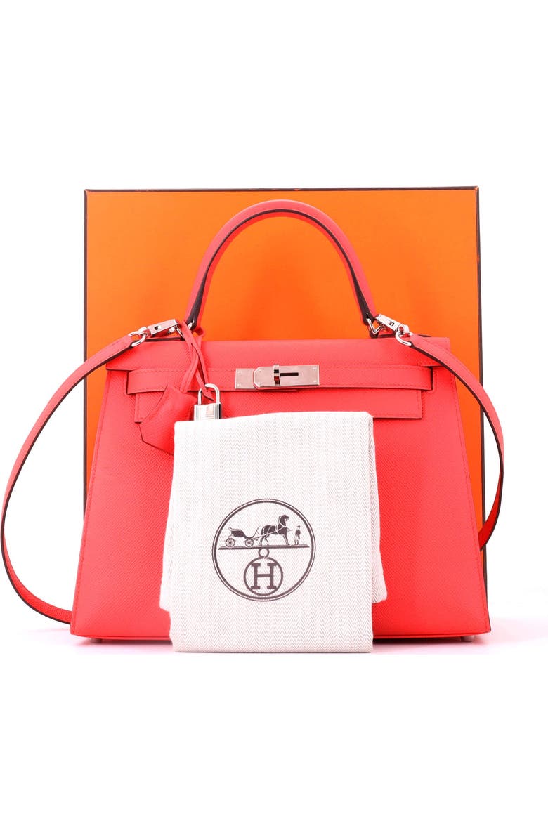 Pre-Owned Hermes Kelly Handbag Pink Epsom with Palladium Hardware 28, Alternate, color, Rose Texas