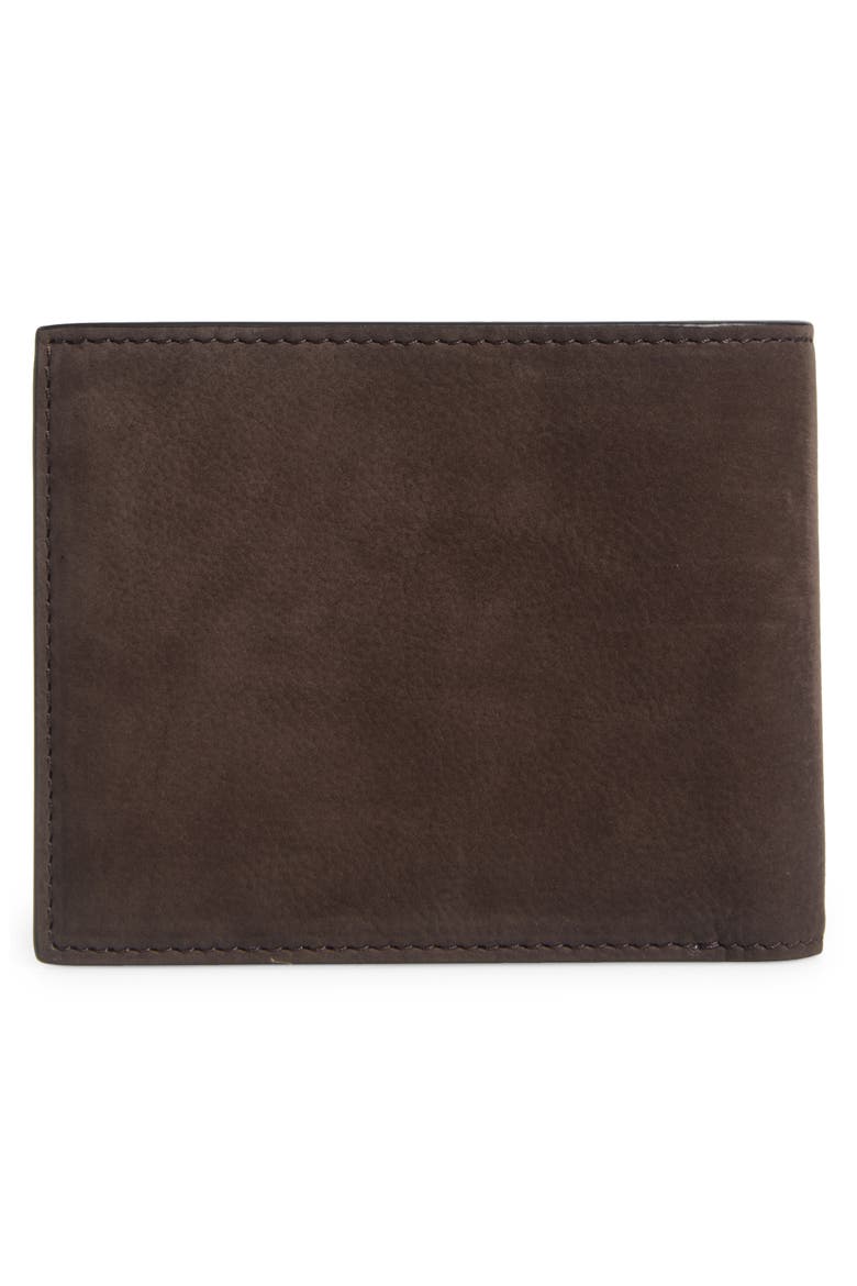T-Line Nubuck Leather Bifold Wallet, Alternate, color, 1B076 DEEP UMBER