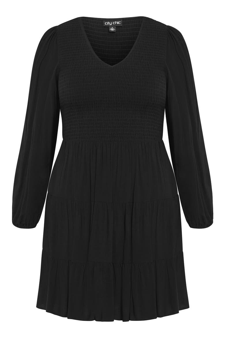 Iris Arielle Balloon Sleeve Minidress, Alternate, color, BLACK