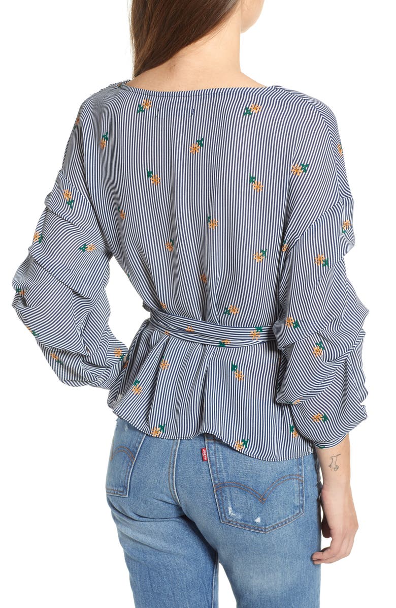 Bishop + Young Majorca Stripe Wrap Top, Alternate, color, 