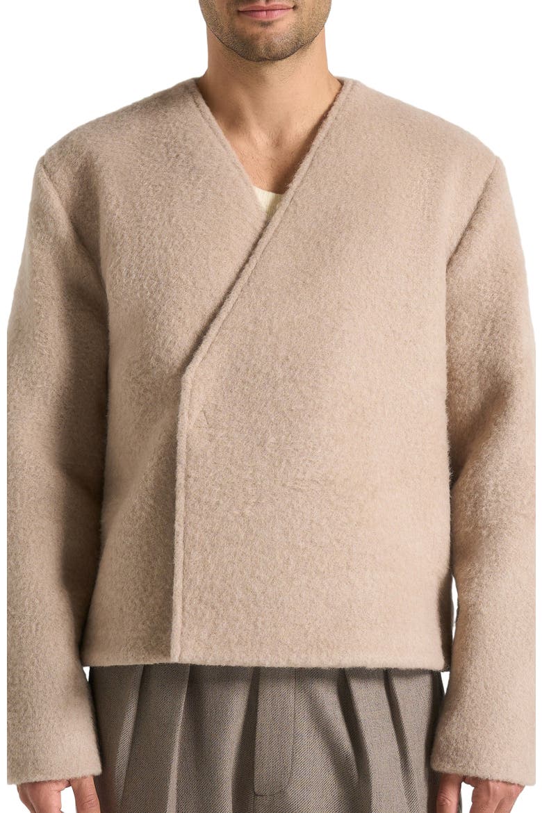Loris Minimal Wool Jacket, Alternate, color, Beige