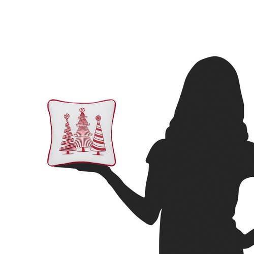 C & F Home C&f Home Peppermint Forest Christmas Throw Pillow, 10" X 10" In Red