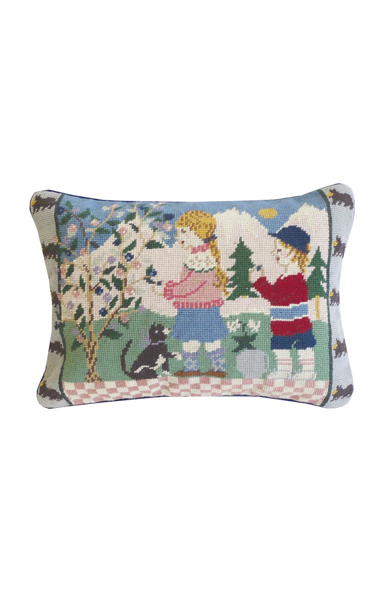 C&F Home Spring Children Vintage Needlepoint Accent Pillow 12" x 16", Main, color, Green