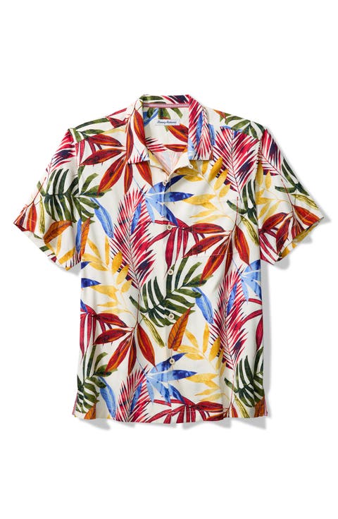 Soriano Fronds Silk Blend Camp Shirt