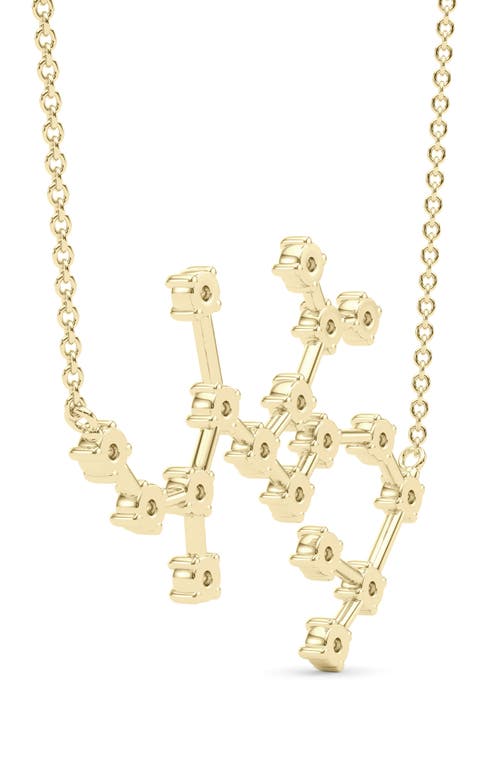 Hautecarat Sagittarius Constellation Lab Created Diamond Necklace In 18k Yellow Gold