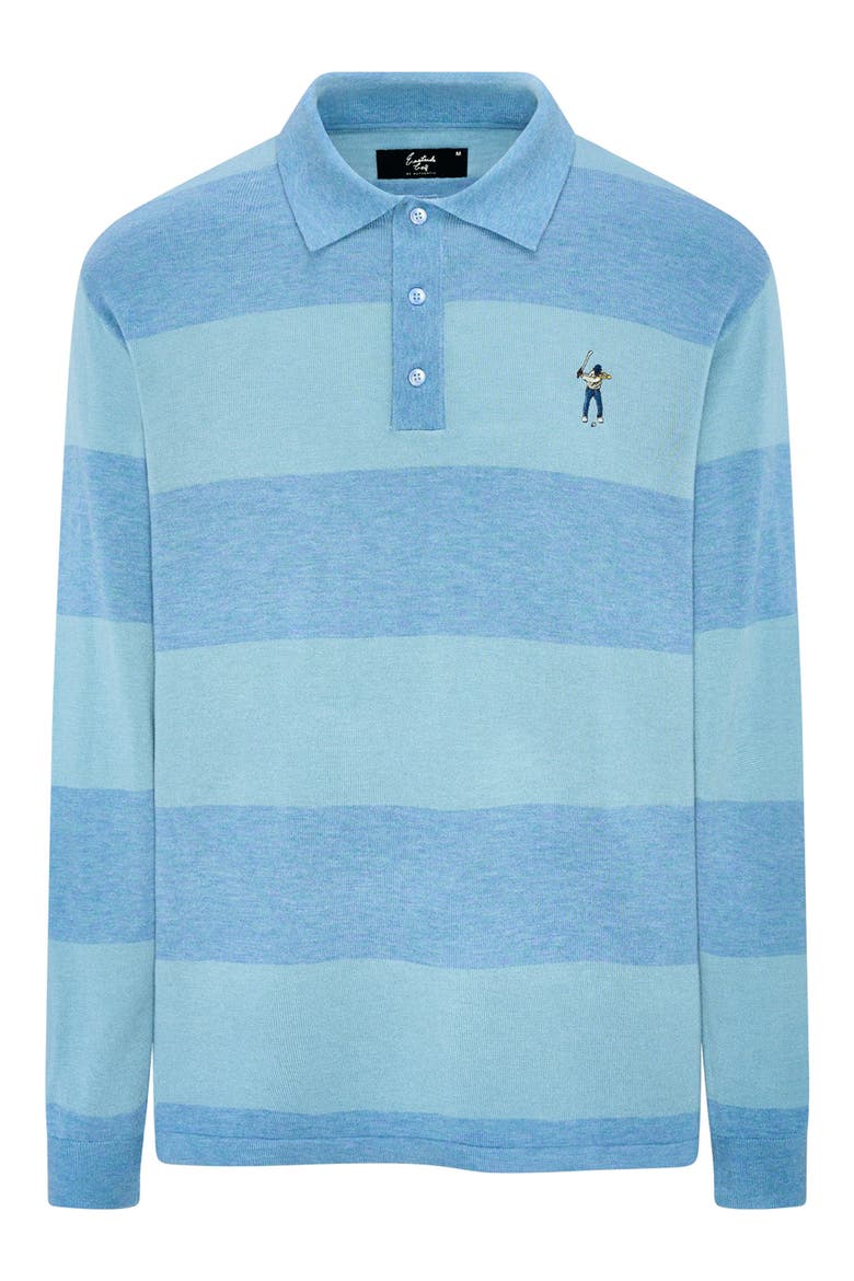 Stripe Polo Sweater, Main, color, PROVENCE BLUE/POLARIS BLUE