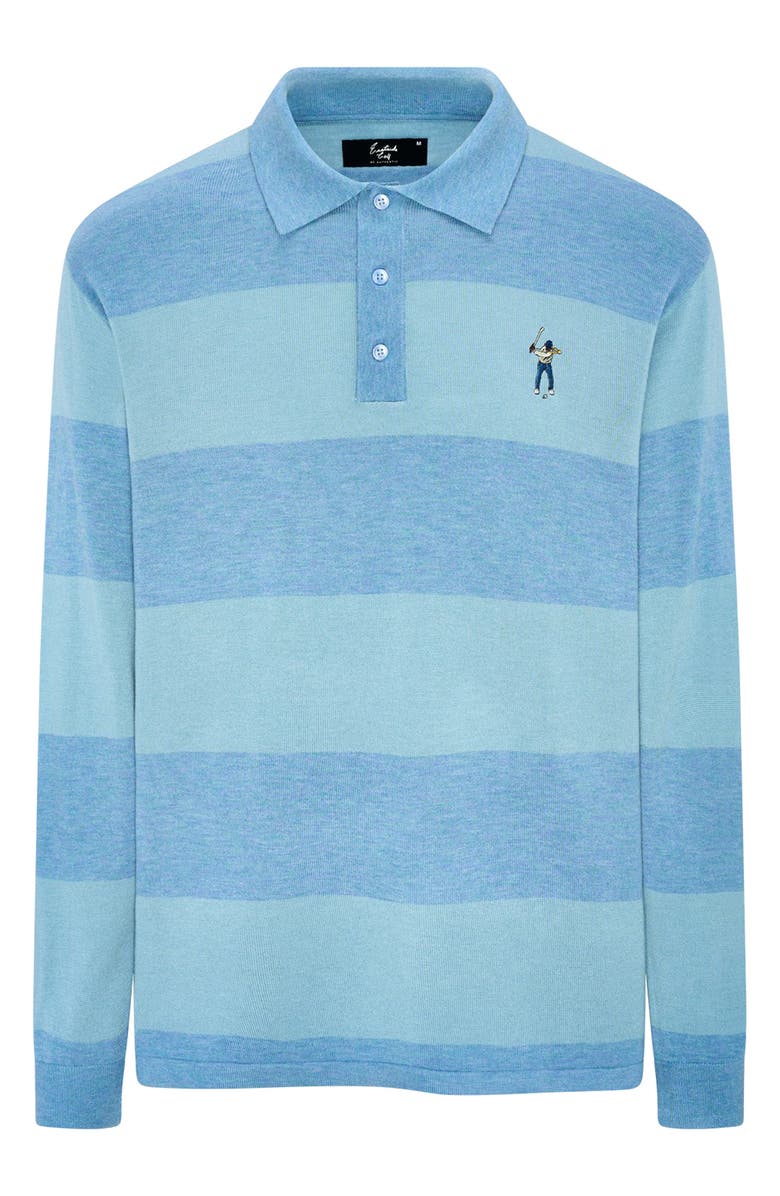 Eastside Golf Stripe Polo Sweater, Main, color, Provence Blue/Polaris Blue